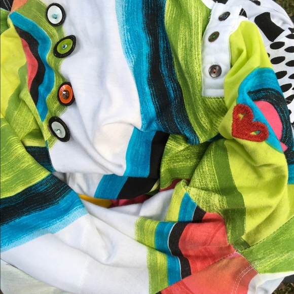 Desigual Mila white short sleeve tunic top (small) - Picture 5 of 8